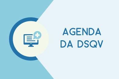 Banner com fundo azul mais claro e mais escuro com o título Agenda da DSQV