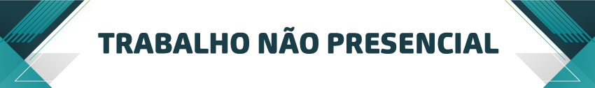 Banner com a identidade visual do programa trabalho não presencial