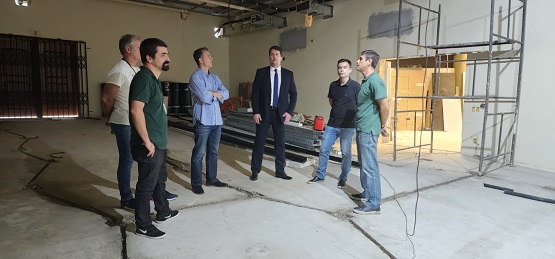 auditório em construção