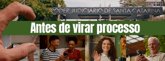 Banner com diversos cenas da campanha e no centro o título: Antes de virar processo