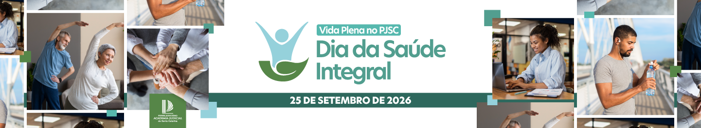 Banner com fundo branco, com o nome do evento no centro e imagens de pessoas nas laterais