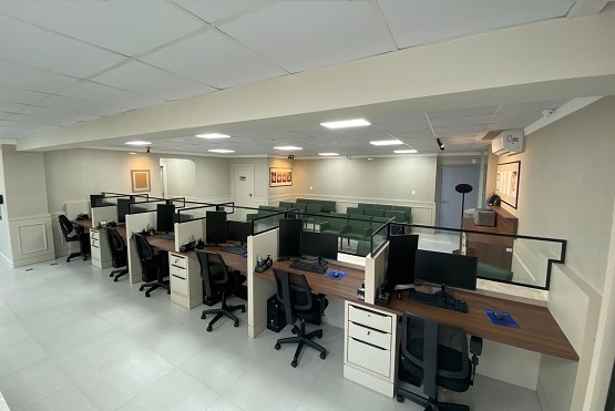 Sala de atendimentos de um cartório extrajudicial.