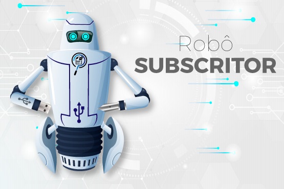 Banner robô subscritor.