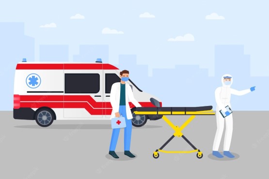 Arte visual de ambulância.