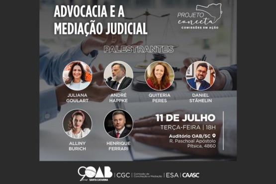 Banner apresenta os mediadores da mesa.