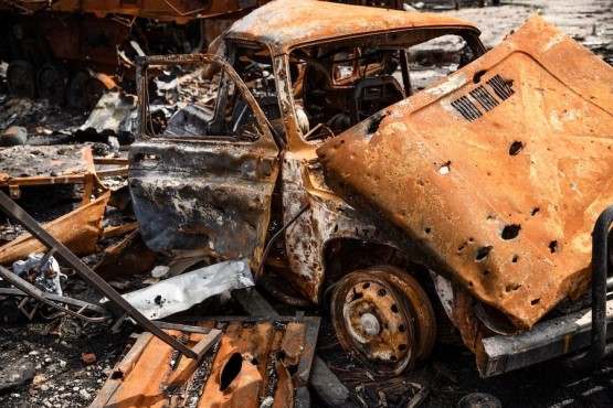 Carro após acidente.