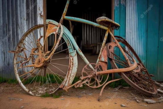 Bicicleta enferrujada.