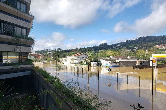 Região alagada.