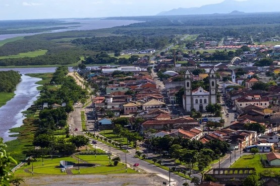 Imagem aérea de Iguape.