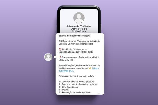 Banner mostra mensagem em aplicativo de mensagem.