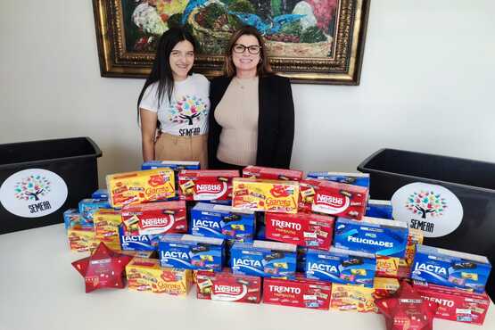 Caixas de chocolate para o projeto Semear