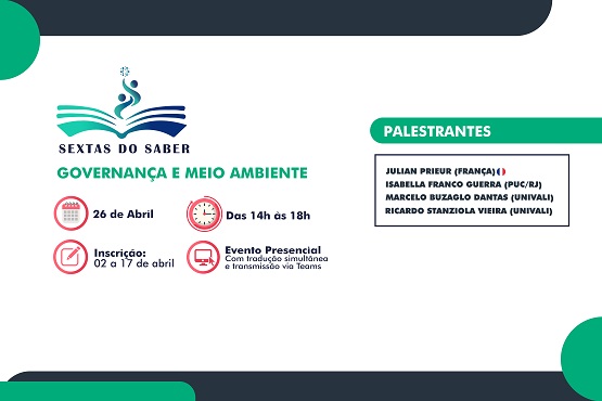 Arte gráfica verde, branca e azul para Sextas do Saber