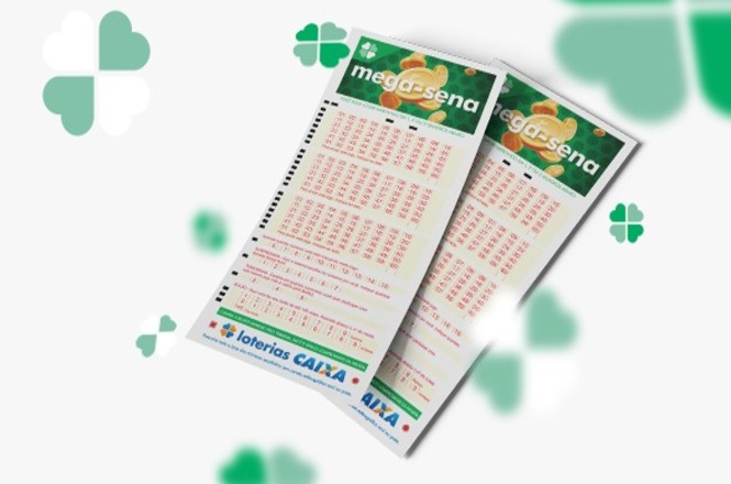 Foto ilustrativa: bilhetes da Mega-Sena representam loterias, sorteios, apostas e a expectativa de premiações em dinheiro.