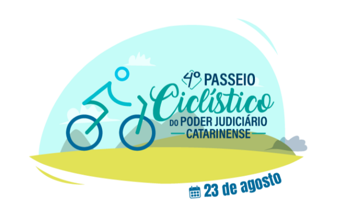 Arte divulga o 4º Passeio Ciclístico do Poder Judiciário Catarinense, marcado para 23 de agosto.